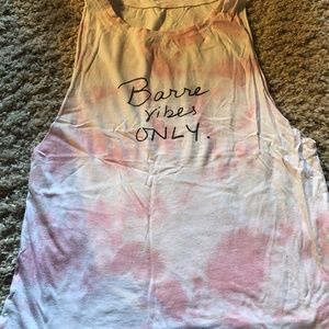 Emi Jay "Barre Vibes Only" Tie-Dye Tank Top in Pink and Yellow